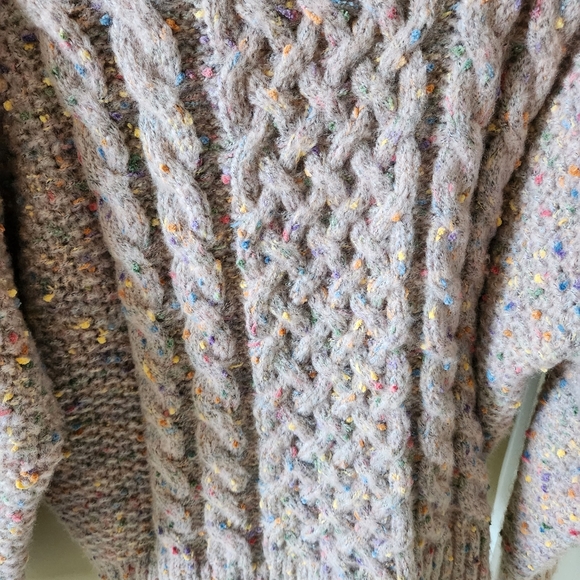 Nwot Harper Heritage Cable Knit Confetti Crewneck Sweater - Picture 2 of 9